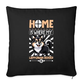 Home - Lapland Reindeer Dog - Sofa pillowcase 17,3'' x 17,3'' (45 x 45 cm) - black - Front