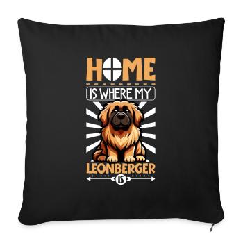 Home - Leonberger - Sofa pillowcase 17,3'' x 17,3'' (45 x 45 cm) - black - Front