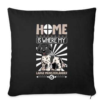 Page d’accueil - Großer Münsterländer - Housse de coussin décorative 45 x 45 cm - noir - Devant