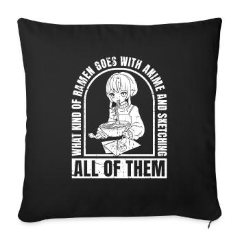 Anime Manga Anime Fille - Housse de coussin décorative 45 x 45 cm - noir - Devant