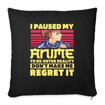 Anime Manga Anime Fille - Housse de coussin décorative 45 x 45 cm - noir - Devant