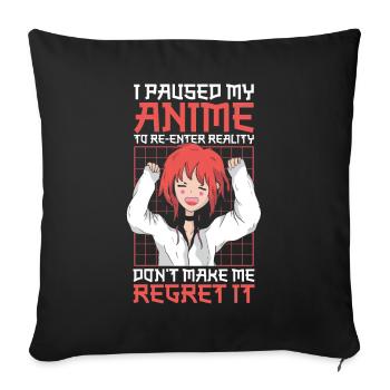 Anime Manga Anime Fille - Housse de coussin décorative 45 x 45 cm - noir - Devant