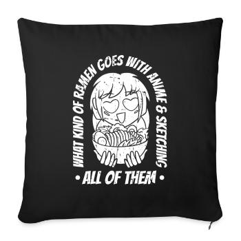 Anime Manga Anime Fille - Housse de coussin décorative 45 x 45 cm - noir - Devant