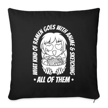Anime Manga Anime Fille - Housse de coussin décorative 45 x 45 cm - noir - Devant
