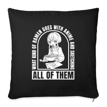 Anime Manga Anime Fille - Housse de coussin décorative 45 x 45 cm - noir - Devant