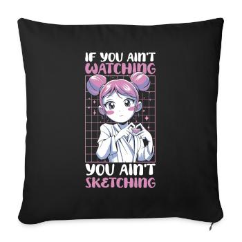 Anime Manga Anime Fille - Housse de coussin décorative 45 x 45 cm - noir - Devant