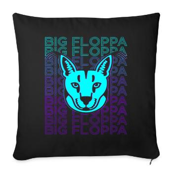 Big Floppa Caracal Cat Meme Retro - Sofa pillowcase 17,3'' x 17,3'' (45 x 45 cm) - black - Front