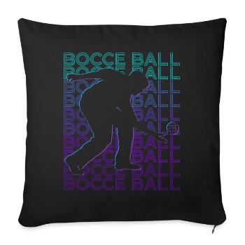 Joueur de pétanque rétro - Housse de coussin décorative 45 x 45 cm - noir - Devant
