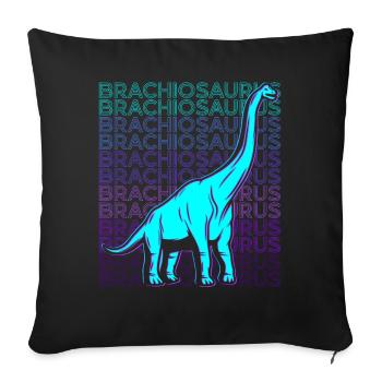 Brachiosaurus Dinosaurier Retro - Sofakissenbezug 45 x 45 cm - Schwarz - Vorne