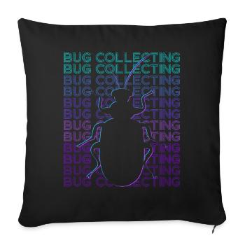 Collecting Collector Entomology Retro - Sofa pillowcase 17,3'' x 17,3'' (45 x 45 cm) - black - Front