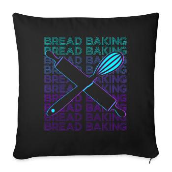 Brotbacken Brotbäcker Bäckerei Retro - Sofakissenbezug 45 x 45 cm - Schwarz - Vorne