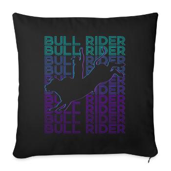 Bull Rider Bull Riding Cowboy Rétro - Housse de coussin décorative 45 x 45 cm - noir - Devant