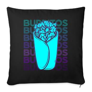 Burritos Mexican Food Retro - Sofa pillowcase 17,3'' x 17,3'' (45 x 45 cm) - black - Front