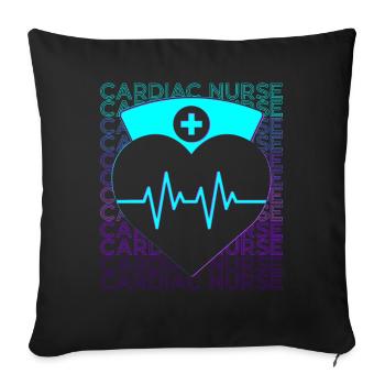 Cardiac Nurse Cardiology CNS Retro - Sofa pillowcase 17,3'' x 17,3'' (45 x 45 cm) - black - Front