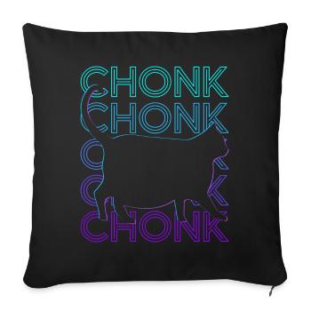 Chonk Cat Meme Retro - Sofa pillowcase 17,3'' x 17,3'' (45 x 45 cm) - black - Front