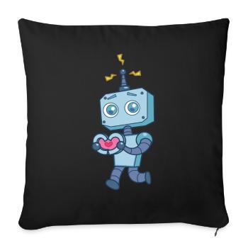 Cute Robot Heart Robotics Technology - Sofa pillowcase 17,3'' x 17,3'' (45 x 45 cm) - black - Front