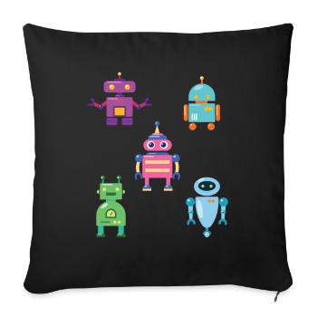 Cute Robot Robotics Technology - Sofa pillowcase 17,3'' x 17,3'' (45 x 45 cm) - black - Front