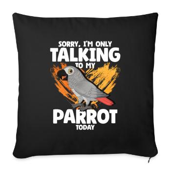 African Grey Parrot Gift - Sofa pillowcase 17,3'' x 17,3'' (45 x 45 cm) - black - Front