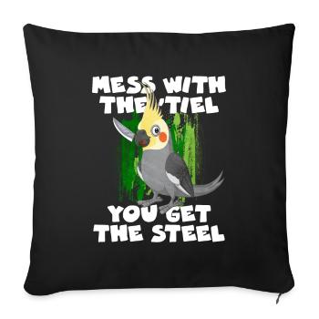 African Grey Parrot Gift - Sofa pillowcase 17,3'' x 17,3'' (45 x 45 cm) - black - Front