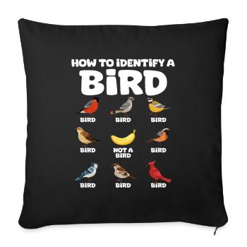 Cadeau de perroquet gris africain - Housse de coussin décorative 45 x 45 cm - noir - Devant