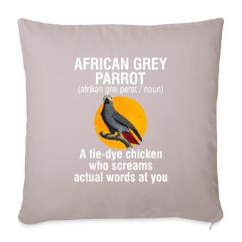 Cadeau de perroquet gris africain - Housse de coussin décorative 45 x 45 cm - taupe clair - Devant