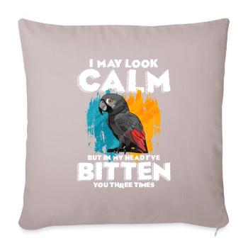 Cadeau de perroquet gris africain - Housse de coussin décorative 45 x 45 cm - taupe clair - Devant