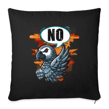Cadeau de perroquet gris africain - Housse de coussin décorative 45 x 45 cm - noir - Devant