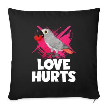 African African Grey Parrot Gift - Sofa pillowcase 17,3'' x 17,3'' (45 x 45 cm) - black - Front