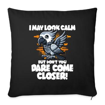 African Grey Parrot Gift - Sofa pillowcase 17,3'' x 17,3'' (45 x 45 cm) - black - Front