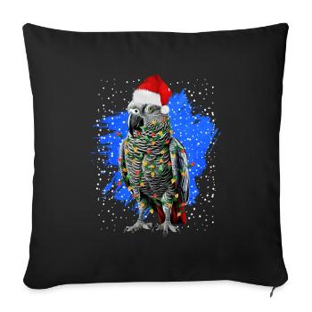African Grey Parrot Gift - Sofa pillowcase 17,3'' x 17,3'' (45 x 45 cm) - black - Front