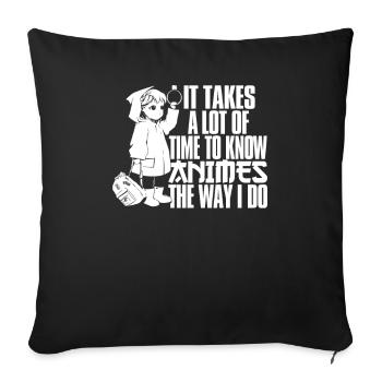 Anime Manga Anime Fille - Housse de coussin décorative 45 x 45 cm - noir - Devant
