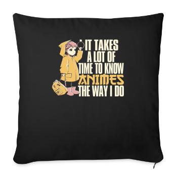 Anime Manga Anime Fille - Housse de coussin décorative 45 x 45 cm - noir - Devant