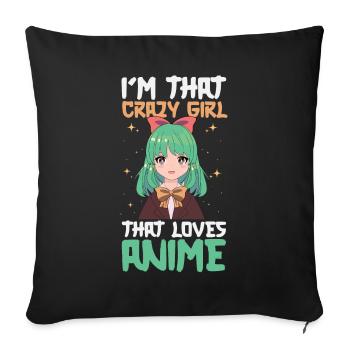 Anime Manga Anime Fille - Housse de coussin décorative 45 x 45 cm - noir - Devant