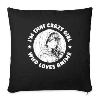 Anime Manga Anime Fille - Housse de coussin décorative 45 x 45 cm - noir - Devant