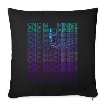 CNC Processor Machine Operator Retro - Sofa pillowcase 17,3'' x 17,3'' (45 x 45 cm) - black - Front