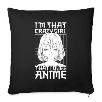 Anime Manga Anime Fille - Housse de coussin décorative 45 x 45 cm - noir - Devant