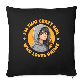 Anime Manga Anime Fille - Housse de coussin décorative 45 x 45 cm - noir - Devant