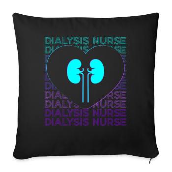Dialysis Nurse Dialysis Assistant Retro - Sofa pillowcase 17,3'' x 17,3'' (45 x 45 cm) - black - Front