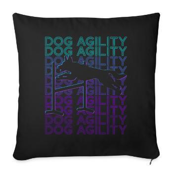 Dog Agility Dresseur de chiens Retro - Housse de coussin décorative 45 x 45 cm - noir - Devant