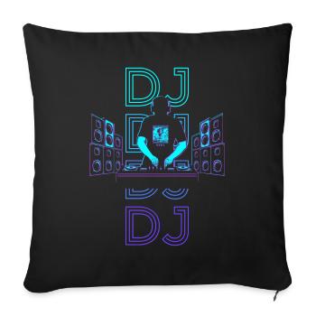 Disc Jockey Turntable Retro - Sofa pillowcase 17,3'' x 17,3'' (45 x 45 cm) - black - Front