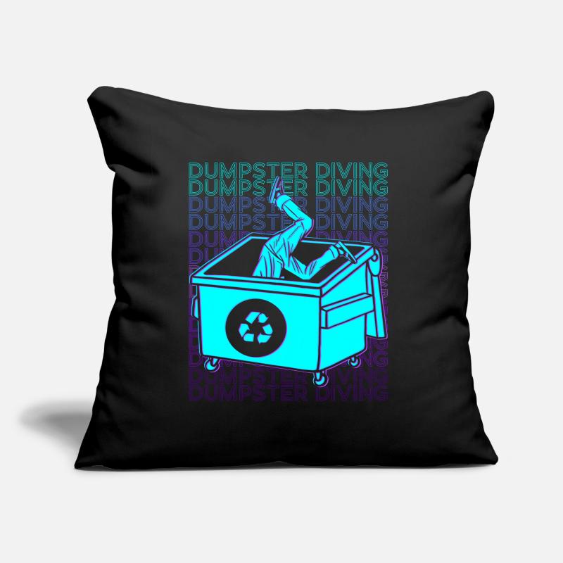 Benne à ordures Plongée Garbage Diver Trash Picker Rétro Housse de coussin décorative 45 x 45 cm