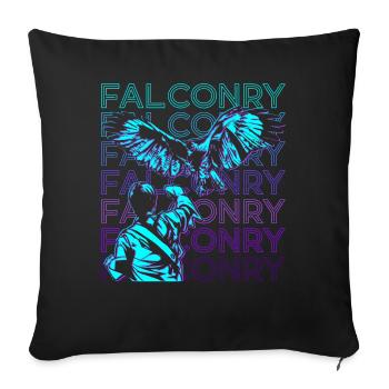 Falknerei Falkner Hawking Hawker Retro - Sofakissenbezug 45 x 45 cm - Schwarz - Vorne