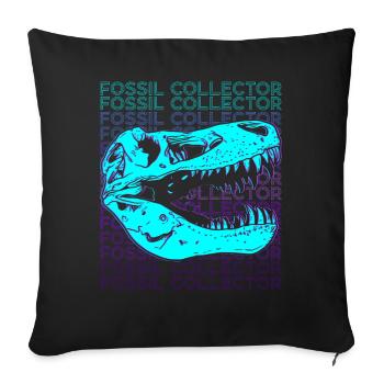 Fossil Collector Paleontology Fossil Hunter Retr - Sofa pillowcase 17,3'' x 17,3'' (45 x 45 cm) - black - Front