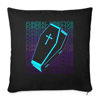 Directeur de funérailles Last Responder Retro - Housse de coussin décorative 45 x 45 cm - noir - Devant