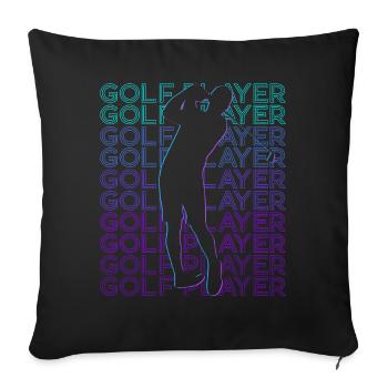 Golfeur Golfeur Golfeur Rétro - Housse de coussin décorative 45 x 45 cm - noir - Devant