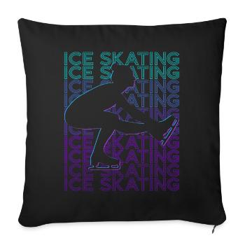Ice Skating Ice Skater Figure Skater - Sofa pillowcase 17,3'' x 17,3'' (45 x 45 cm) - black - Front