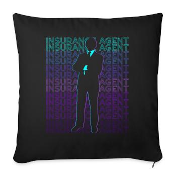 Insurance Agent Insurance Broker Retro - Sofa pillowcase 17,3'' x 17,3'' (45 x 45 cm) - black - Front