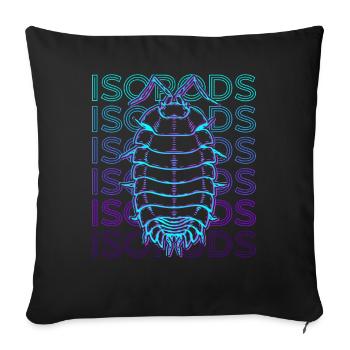 Isopods Collector Retro - Sofa pillowcase 17,3'' x 17,3'' (45 x 45 cm) - black - Front