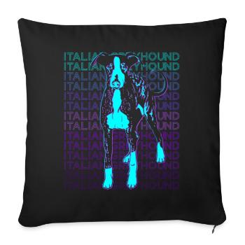 Lévrier Italien Chien Rétro - Housse de coussin décorative 45 x 45 cm - noir - Devant