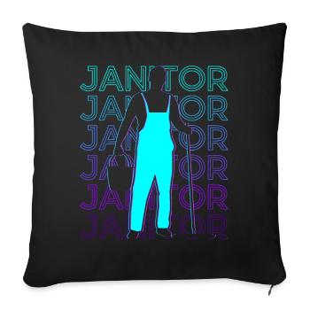 Nettoyant Gardien Rétro - Housse de coussin décorative 45 x 45 cm - noir - Devant
